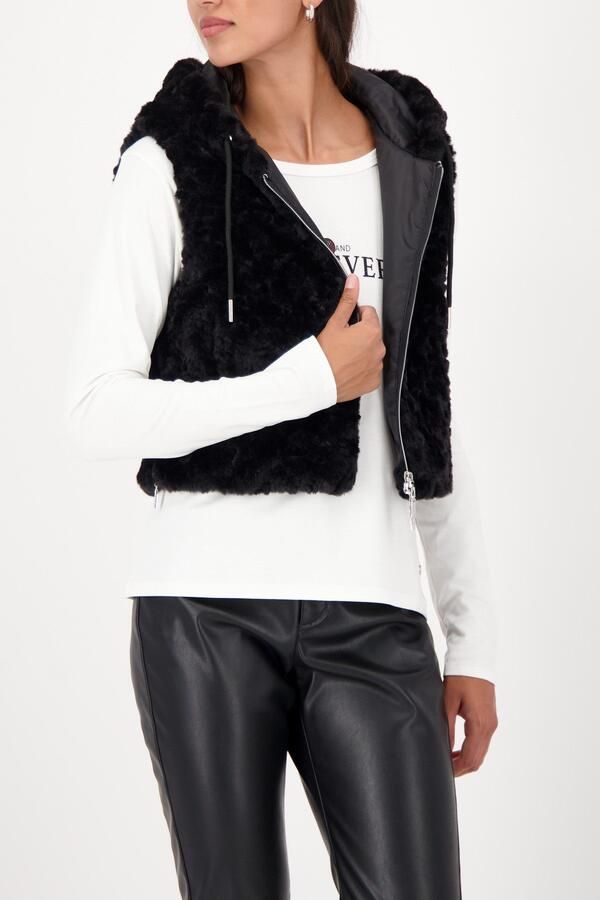 Monari Mouwloos vest van imitatiebont Regular fit met capuchon - Foto 6