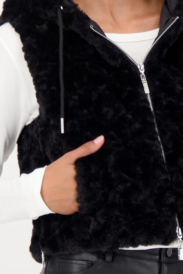 Monari Mouwloos vest van imitatiebont Regular fit met capuchon - Foto 3