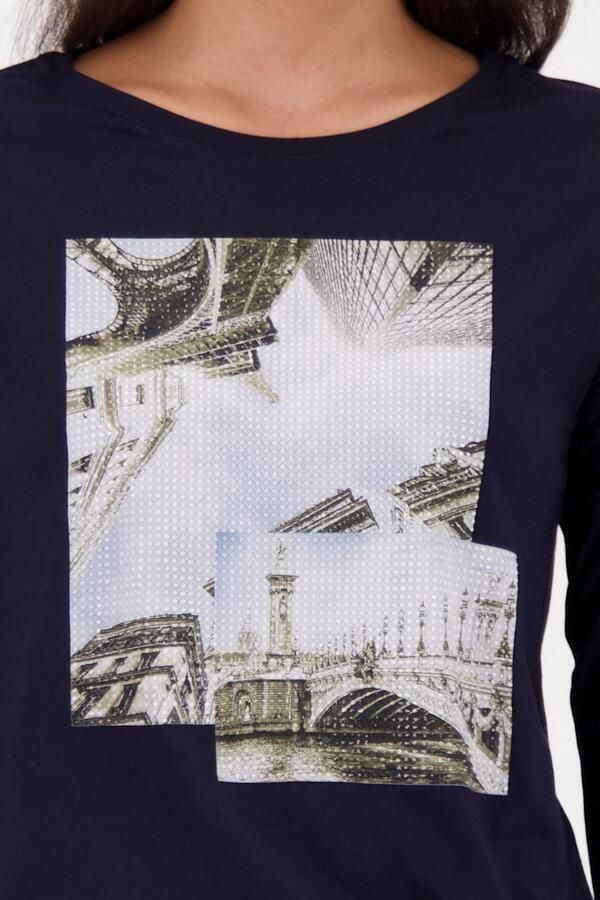 Monari Shirt met 3 4 mouwen Shirt print + sieraden Regular fit met ronde hals - Foto 4