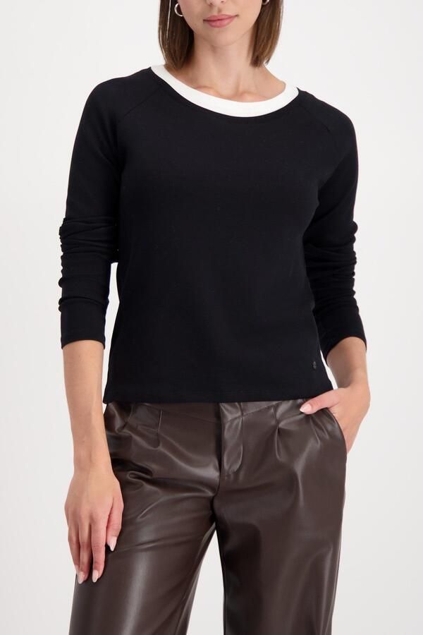 Monari Shirt met lange mouwen Shirt Basic Rippe 2in1 Regular fit met ronde hals - Foto 6