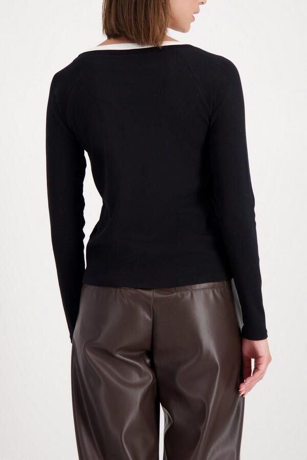 Monari Shirt met lange mouwen Shirt Basic Rippe 2in1 Regular fit met ronde hals - Foto 2