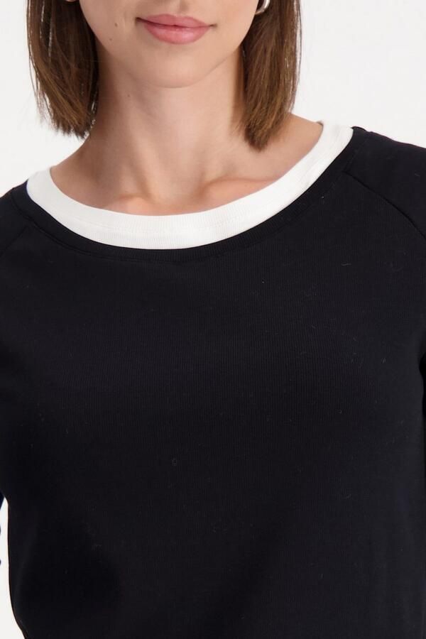 Monari Shirt met lange mouwen Shirt Basic Rippe 2in1 Regular fit met ronde hals - Foto 4