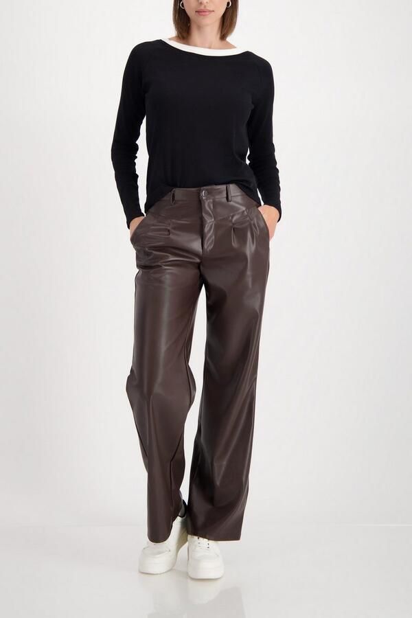 Monari Shirt met lange mouwen Shirt Basic Rippe 2in1 Regular fit met ronde hals - Foto 5