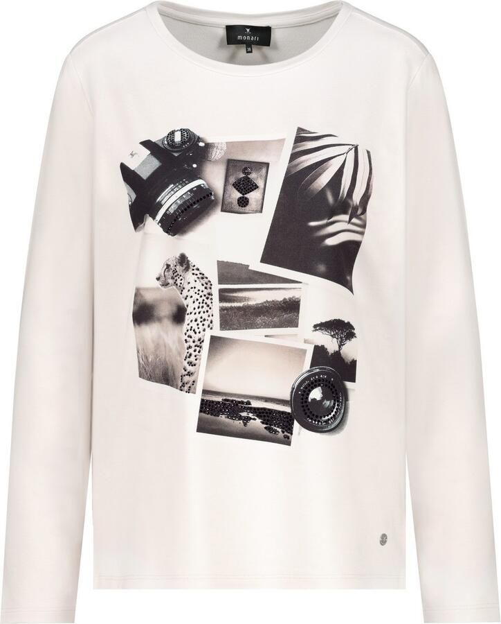 Monari Shirt met lange mouwen Shirt Collage Met een ronde hals