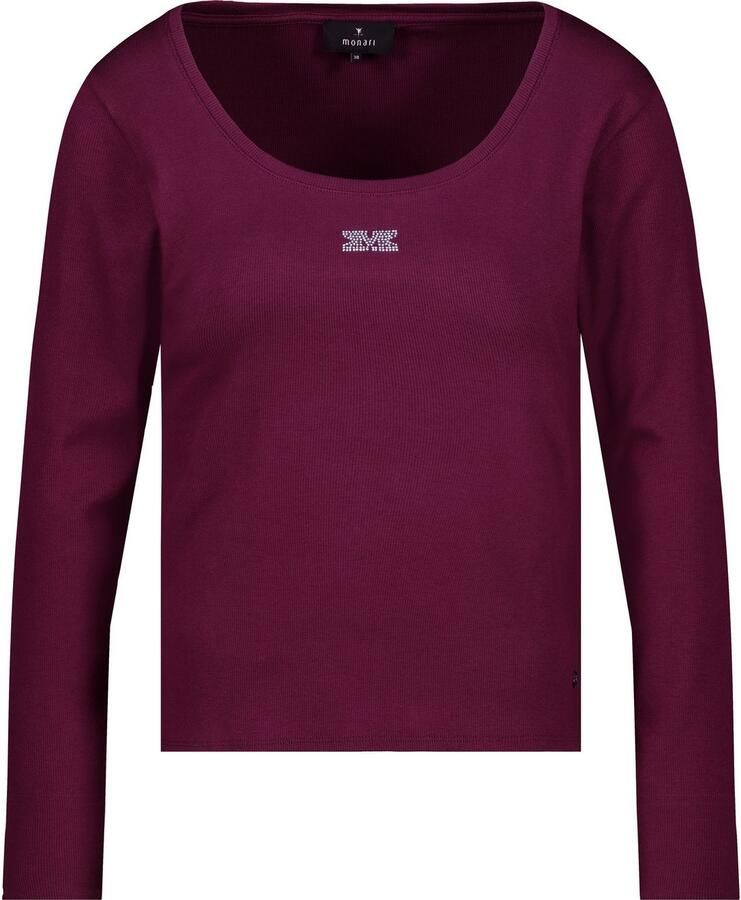 Monari Shirt met lange mouwen Shirt Rib Sieraden Met wijde ronde hals