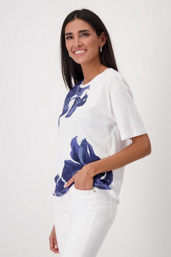 Monari Shirt met ronde hals met bloe print - Foto 3