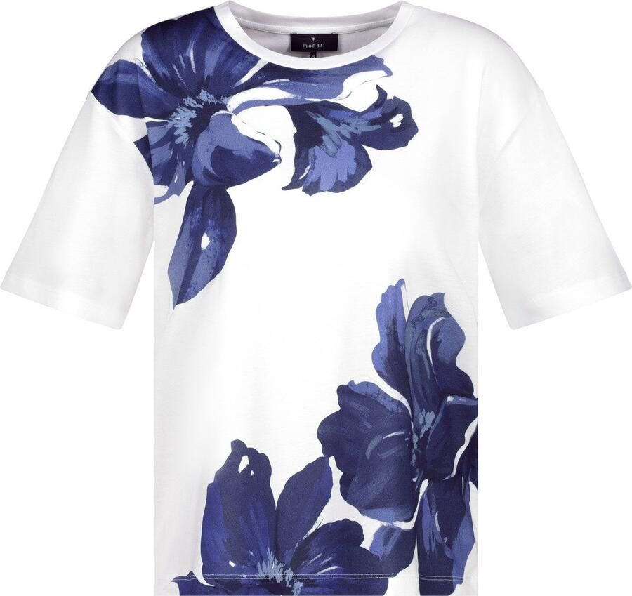 Monari Shirt met ronde hals met bloe print