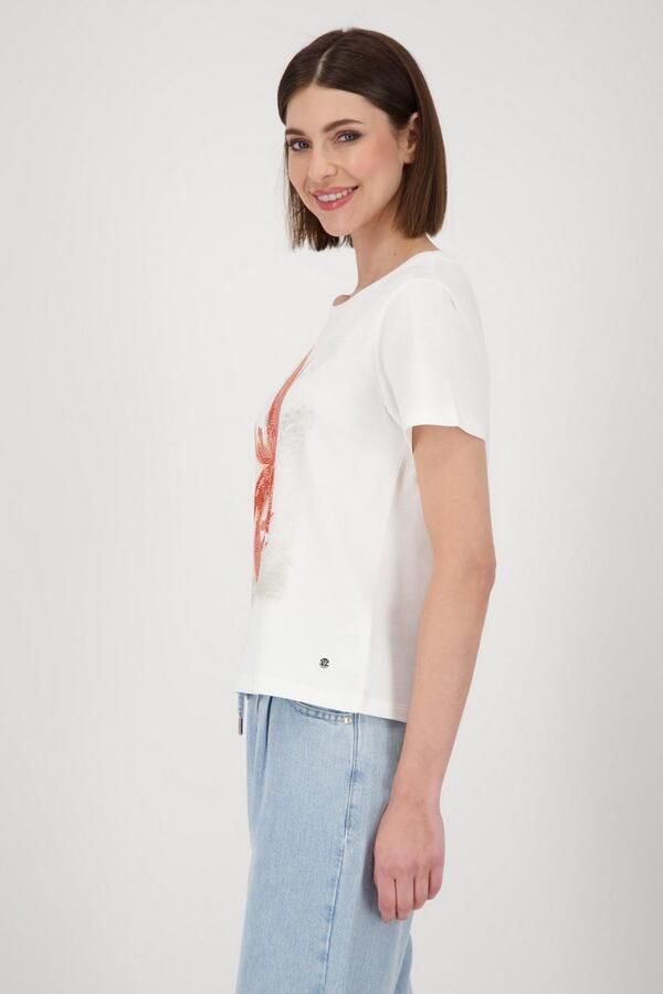 Monari Shirt met ronde hals met frontprint en glitterstuds - Foto 3