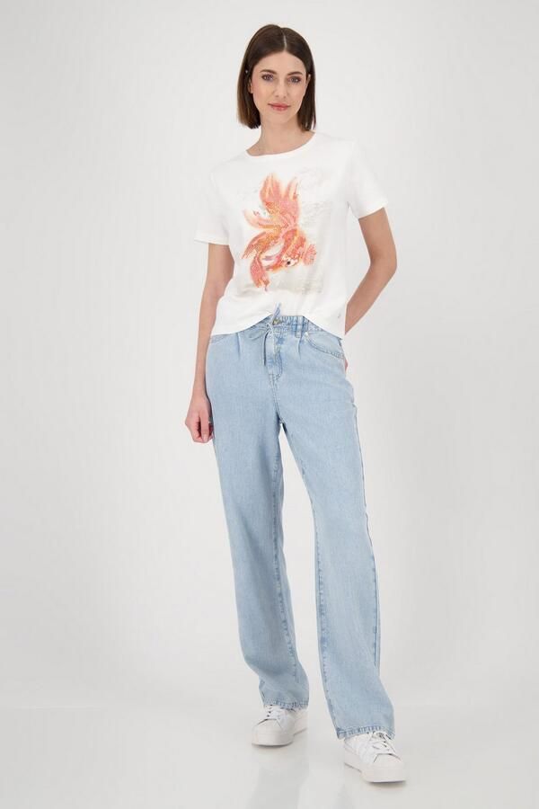 Monari Shirt met ronde hals met frontprint en glitterstuds - Foto 5