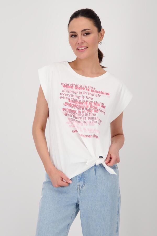 Monari Shirt met ronde hals met opschrift - Foto 6