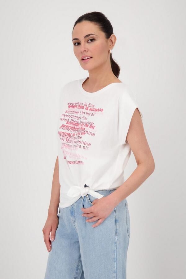 Monari Shirt met ronde hals met opschrift - Foto 3