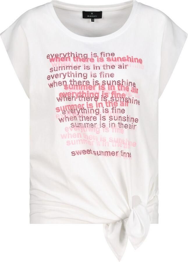 Monari Shirt met ronde hals met opschrift