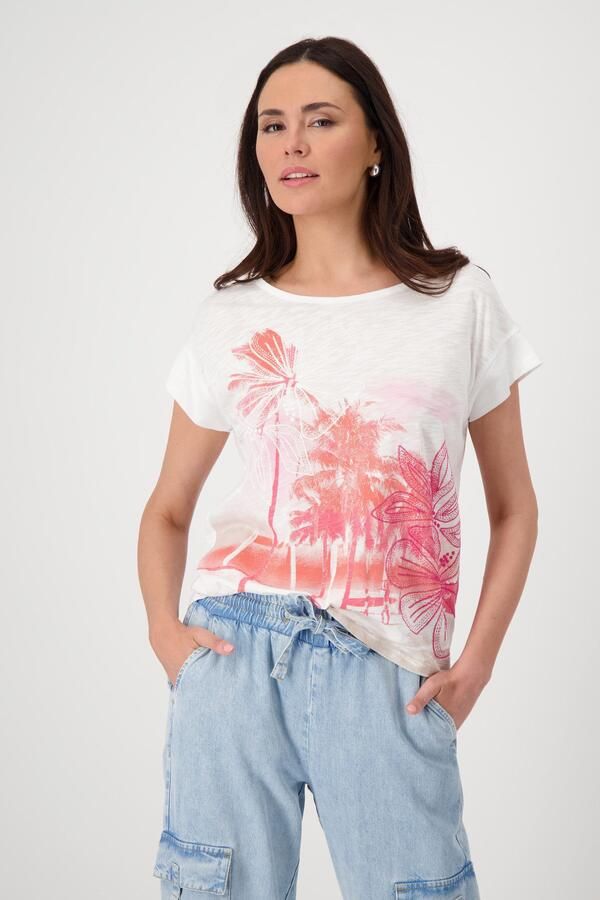 Monari Shirt met ronde hals met tropical-print - Foto 6