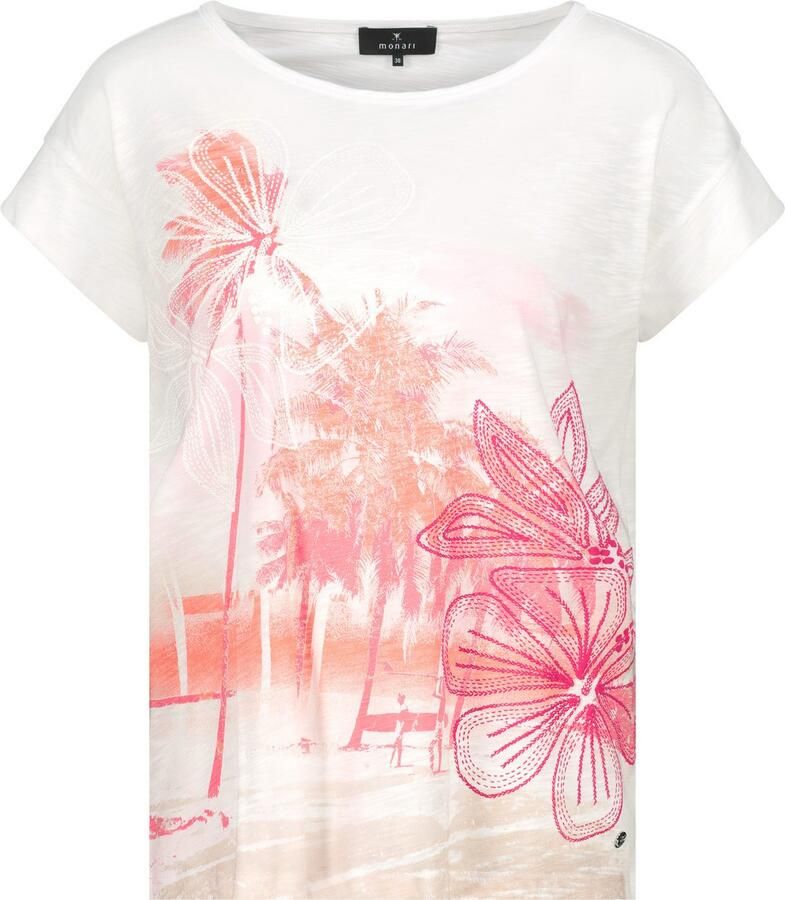 Monari Shirt met ronde hals met tropical-print