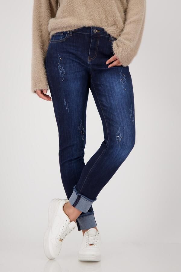 Monari Skinny fit jeans Broek Jeans parelsieraden - Foto 6
