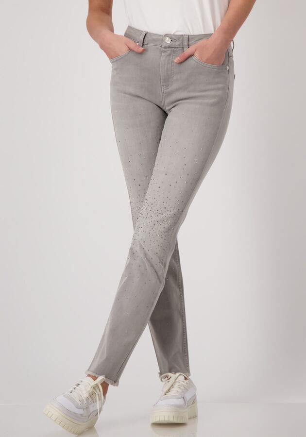 Monari Skinnybroek met glitterstuds - Foto 6