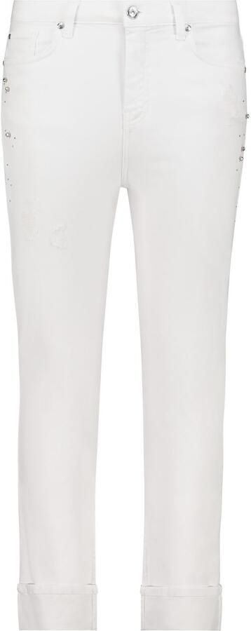 Monari Straight jeans met glittersteentjes en destroyed-effecten - Foto 5