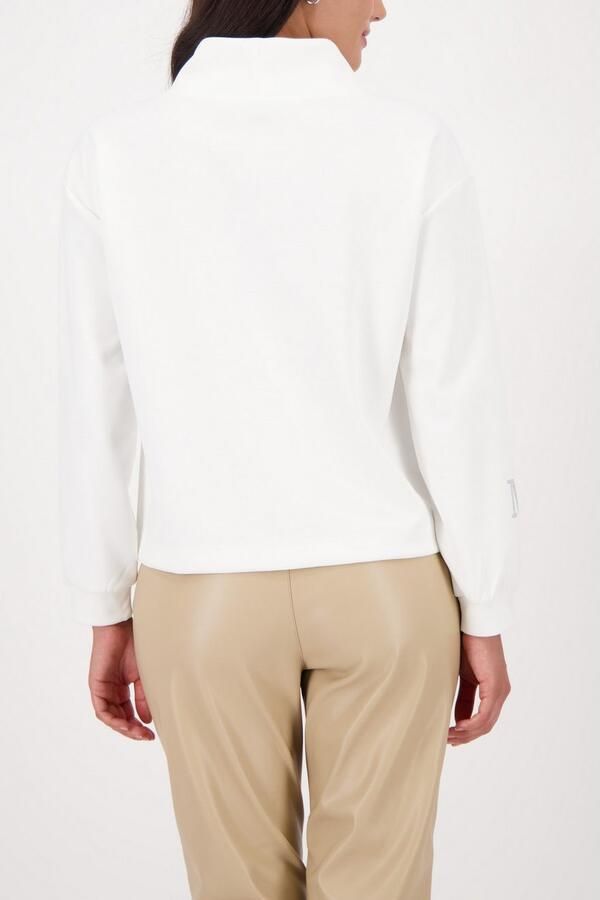 Monari Sweatshirt met sieraaddetail Opstaande kraag met bindband logo van strassstenen - Foto 3