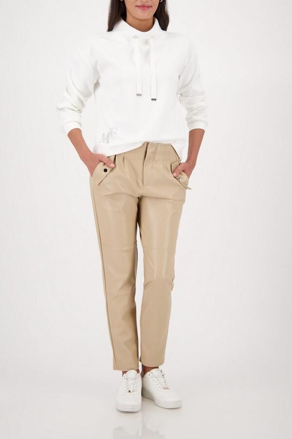 Monari Sweatshirt met sieraaddetail Opstaande kraag met bindband logo van strassstenen - Foto 5