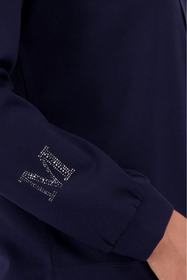 Monari Sweatshirt met sieraaddetail Opstaande kraag met bindband logo van strassstenen - Foto 2