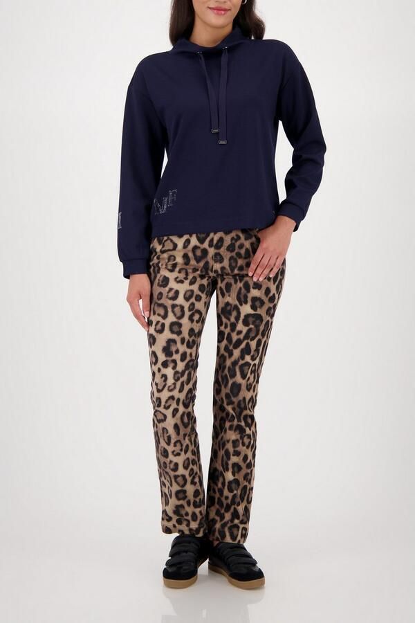 Monari Sweatshirt met sieraaddetail Opstaande kraag met bindband logo van strassstenen - Foto 5