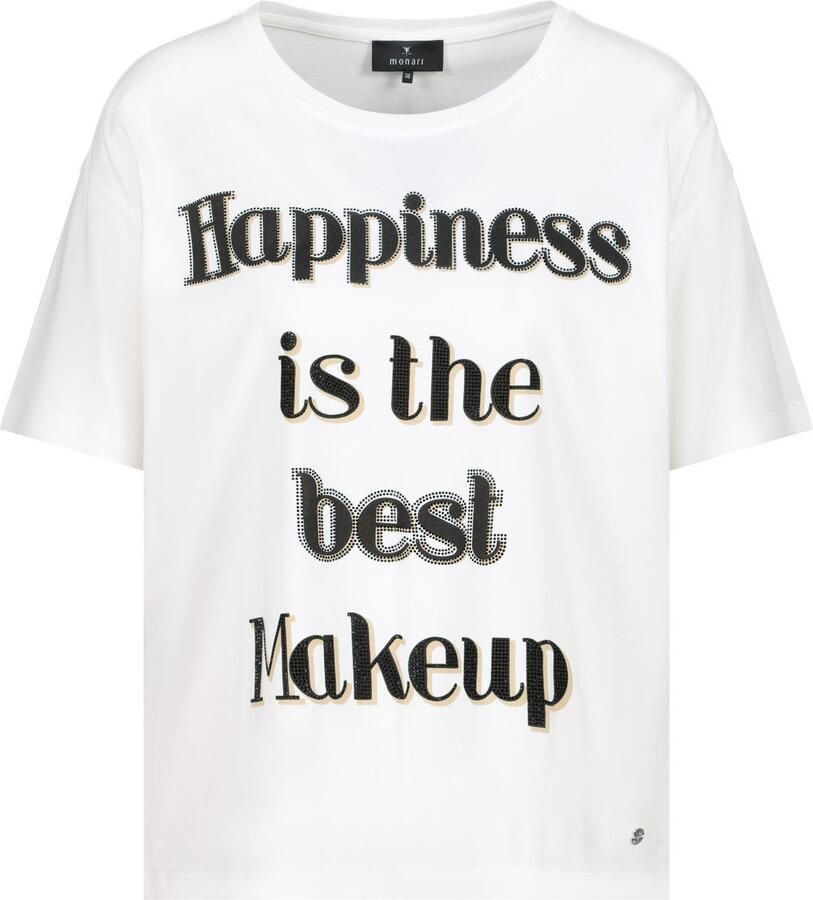 Monari T-shirt Happiness Met een ronde hals