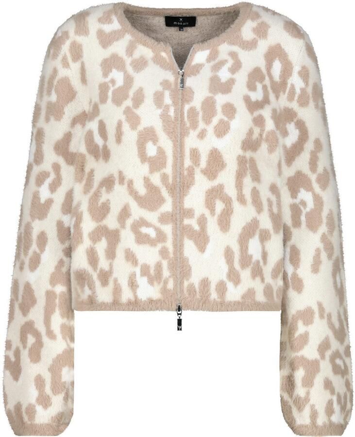 Monari Vest Jas vest Leojacq. Regular fit met luipaardpatroon