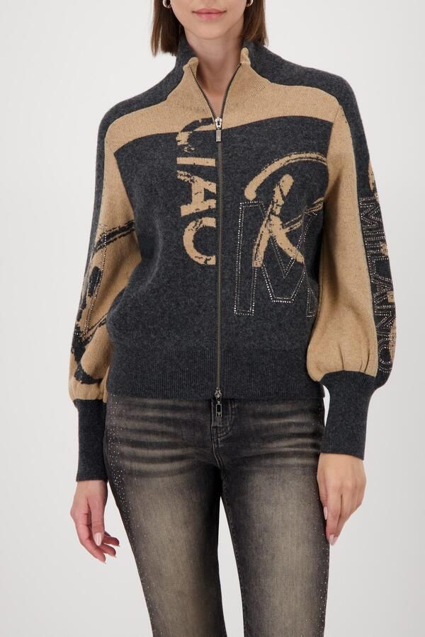 Monari Vest Regular fit met opstaande kraag en strassdetails - Foto 6