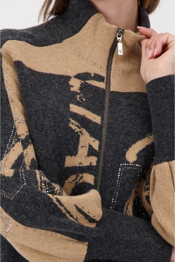 Monari Vest Regular fit met opstaande kraag en strassdetails - Foto 2