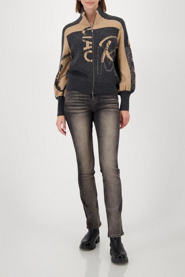 Monari Vest Regular fit met opstaande kraag en strassdetails - Foto 5