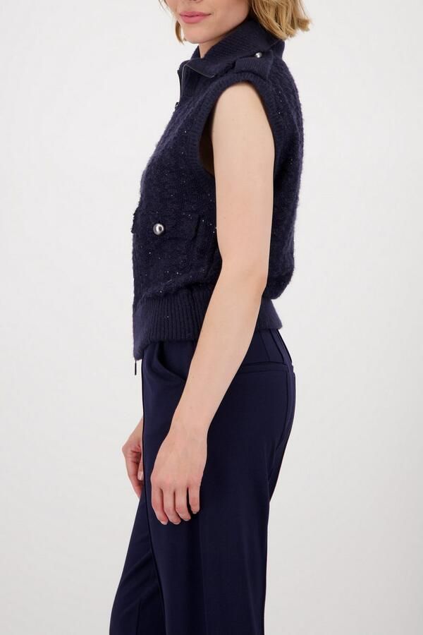 Monari Vest Regular fit met ronde hals met opstaande kraag - Foto 2