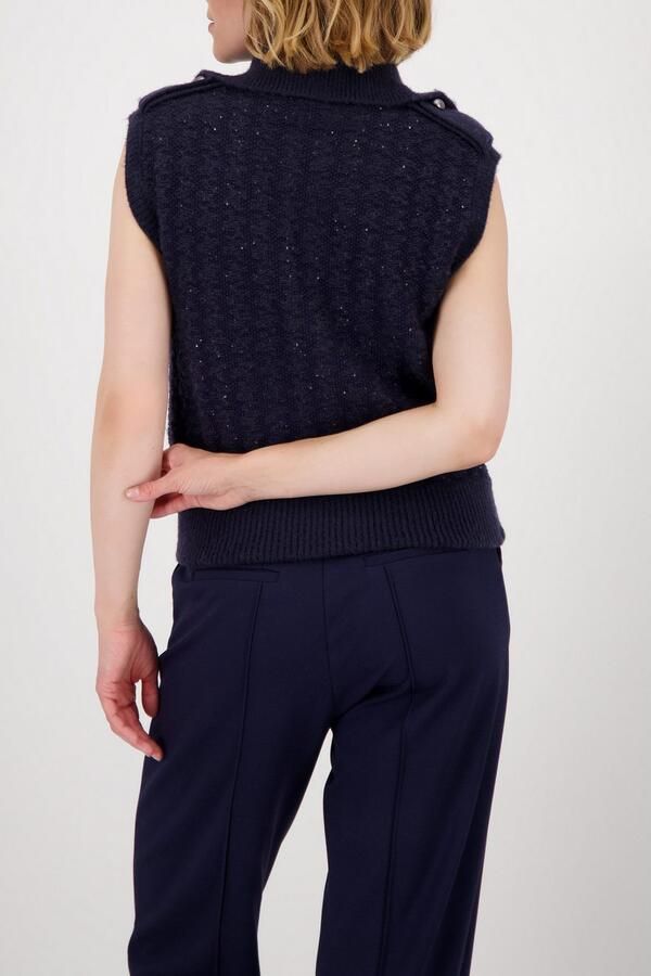 Monari Vest Regular fit met ronde hals met opstaande kraag - Foto 3