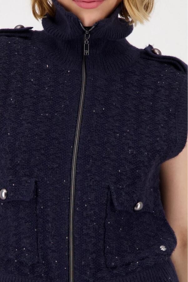 Monari Vest Regular fit met ronde hals met opstaande kraag