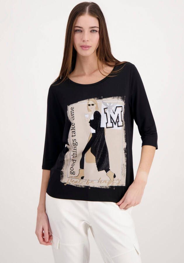 Monari Shirt met ronde hals met frontprint