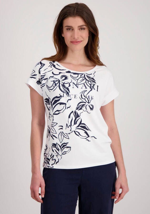 Monari Shirt met ronde hals met bloemenprint