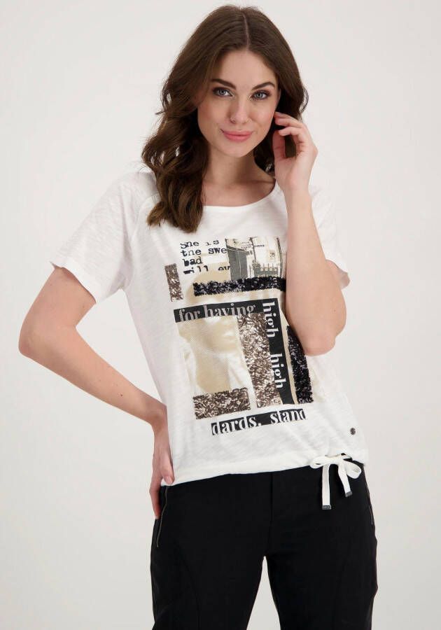 Monari Shirt met ronde hals met grote frontprint