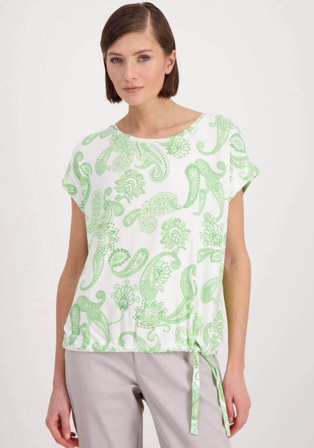 Monari Shirt met ronde hals met paisleyprint