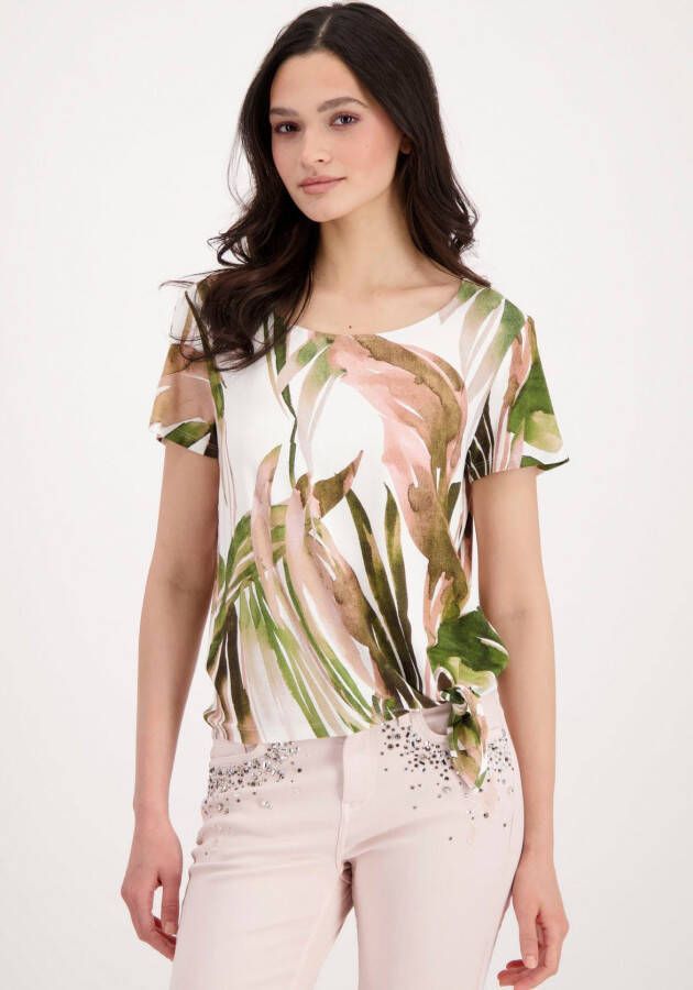 Monari Shirt met ronde hals met tropical-print