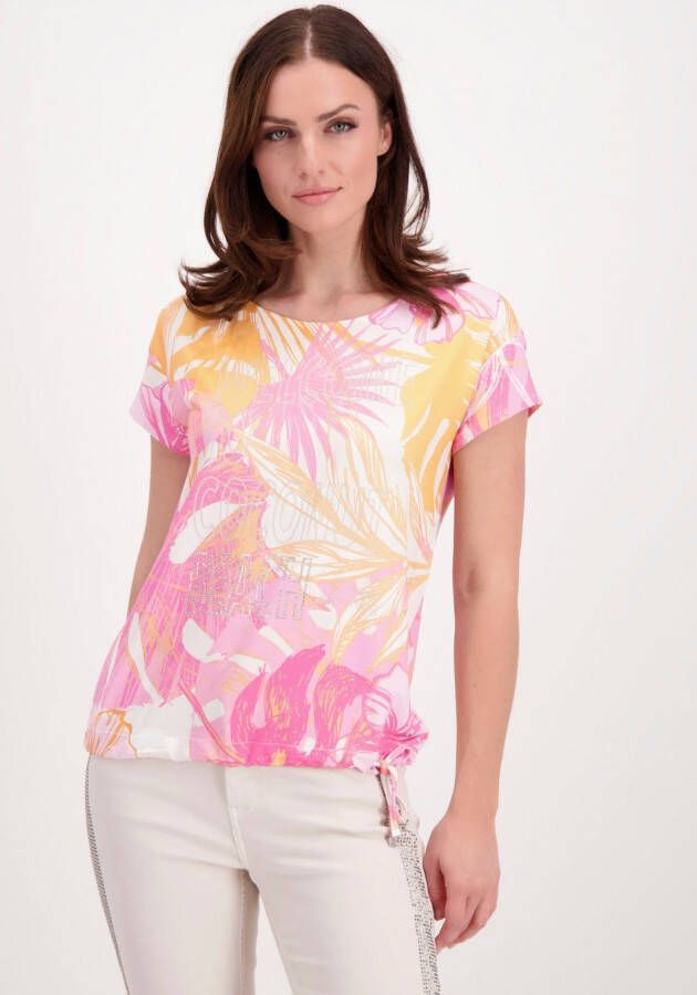 Monari Shirt met ronde hals met tropical-print