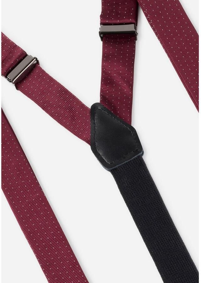 MONTI Bretels SILVIO veredeld met kunstlederen applicatie op de rug stippenpatroon (set 3 stuks)