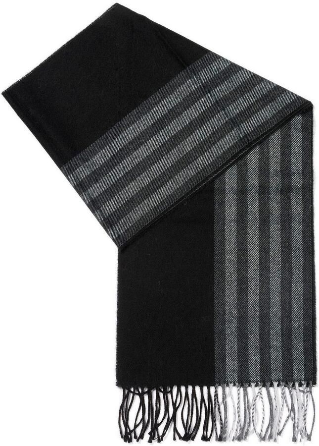 MONTI Gebreide sjaal aangenaam zacht mode sjaal lange meerkleurige franjes - Foto 1