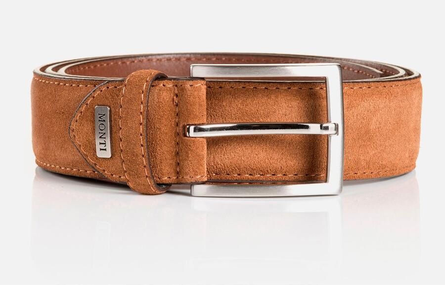 MONTI Leren riem 3 5 cm breed business-casual suede inkortbaar - Foto 4
