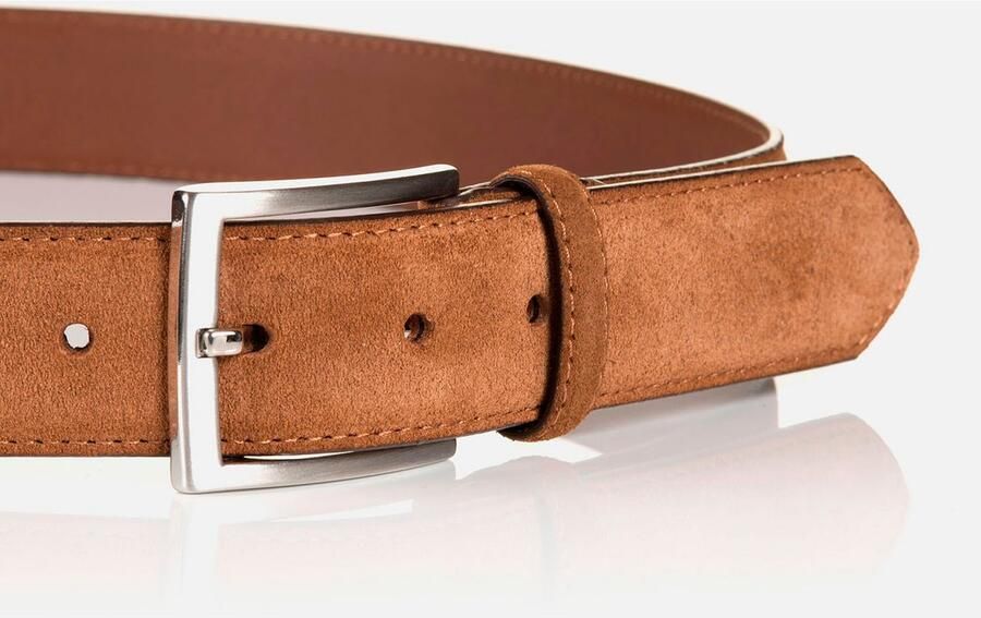 MONTI Leren riem 3 5 cm breed business-casual suede inkortbaar - Foto 3