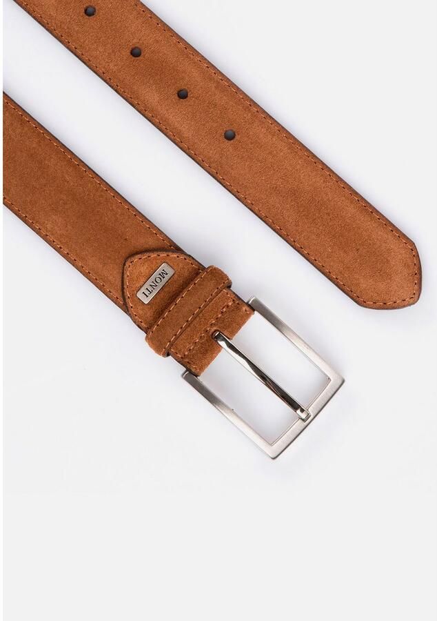 MONTI Leren riem 3 5 cm breed business-casual suede inkortbaar - Foto 2