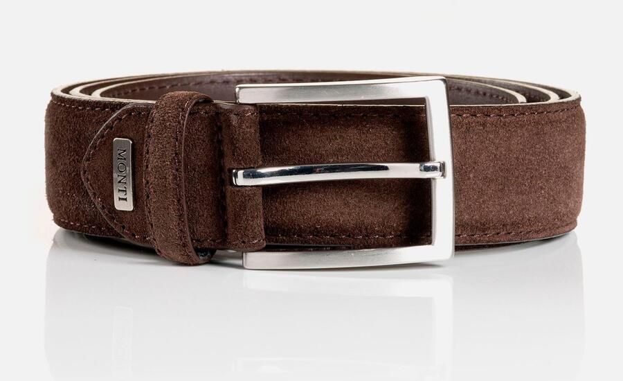 MONTI Leren riem 3 5 cm breed business-casual suede inkortbaar - Foto 4