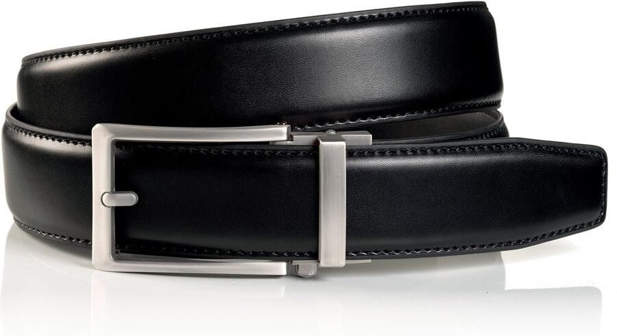 MONTI Leren riem 3 5 cm breed klassiek-business automatische sluiting past altijd - Foto 10