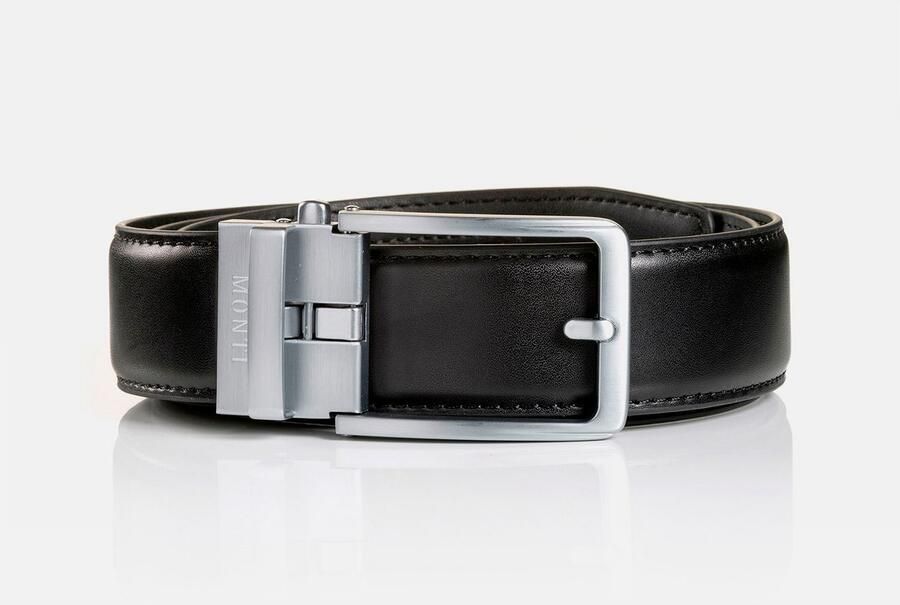MONTI Leren riem 3 5 cm breed klassiek-business automatische sluiting past altijd - Foto 9
