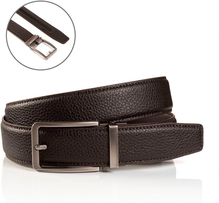 MONTI Leren riem 3 5 cm breed klassiek-business automatische sluiting past altijd - Foto 2