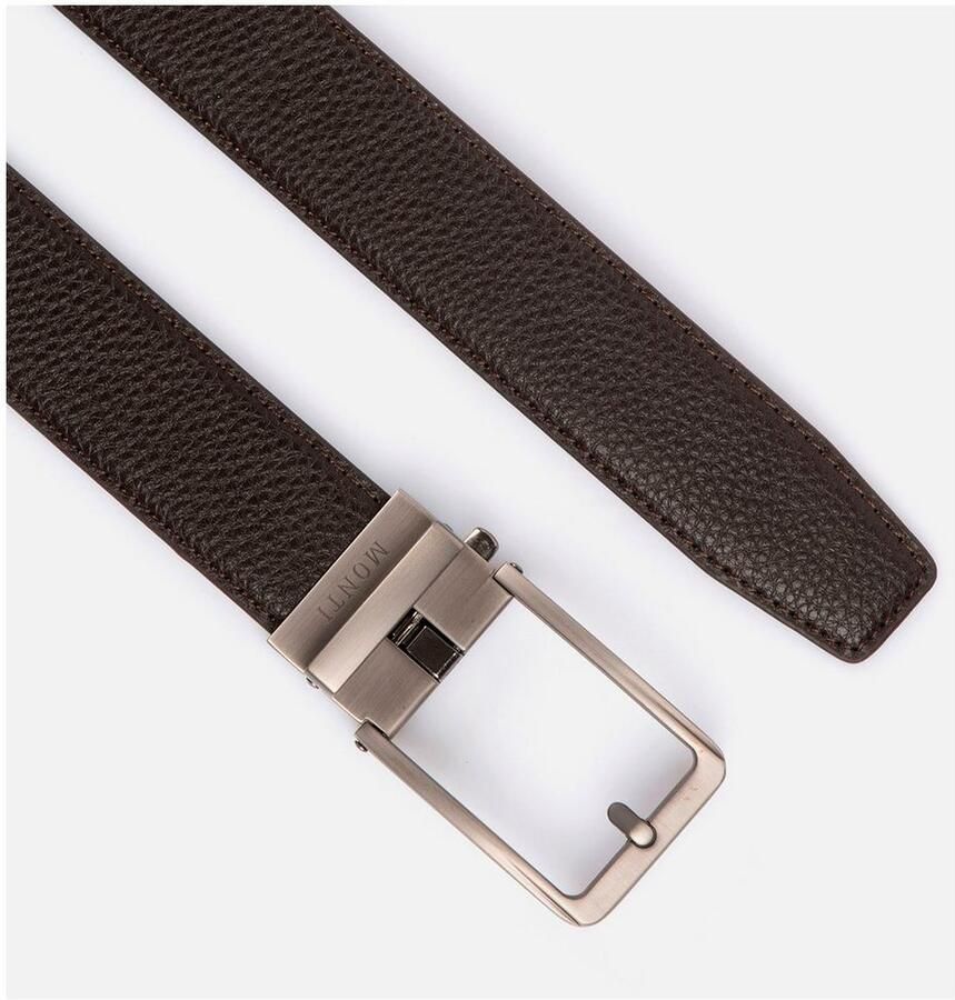 MONTI Leren riem 3 5 cm breed klassiek-business automatische sluiting past altijd