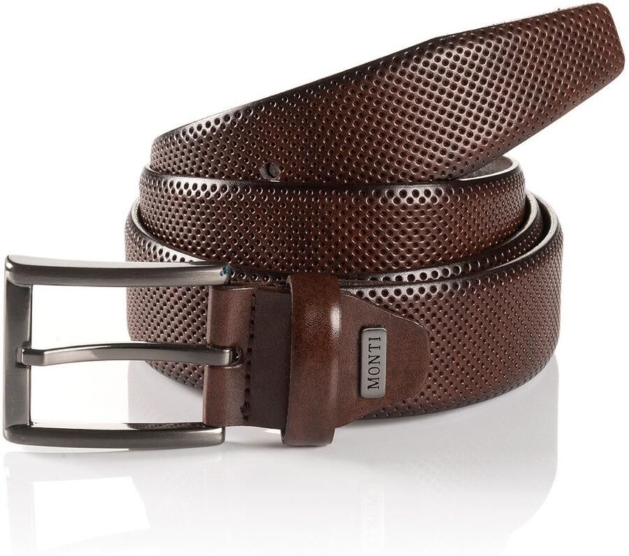 MONTI Leren riem Dublin met gaatjes-structuur - Foto 5